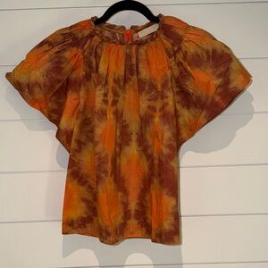 Ulla Johnson Orange Tie-Dye Women's Top